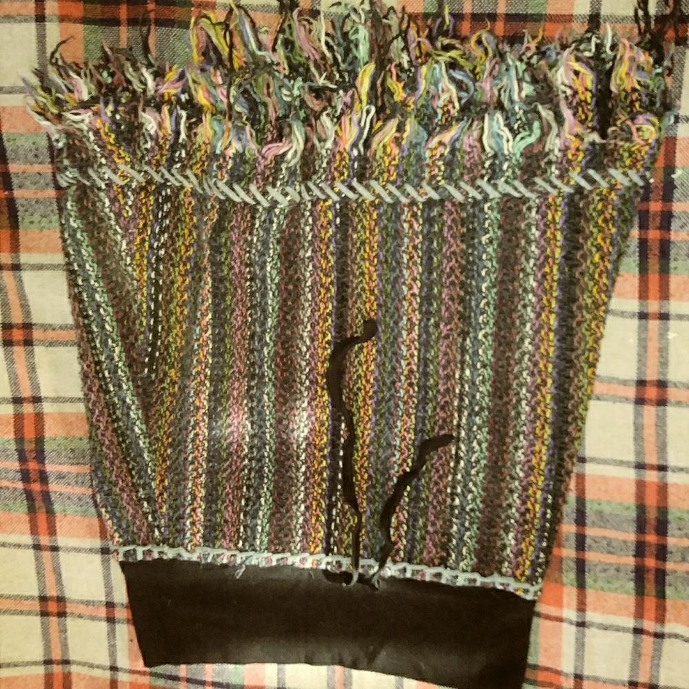 Free people style fringe rainbow boho skirt